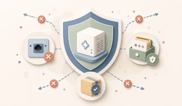 ローカルLLMを通信ポート・履歴・モデル検証の層で守るイメージ